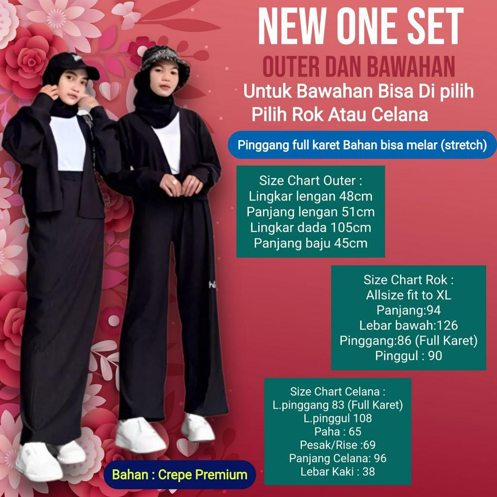 Charyatink - One set OOTD Wanita Setelan EVI Nonio Knit Premium Up to XL ( CELANA + ROK )