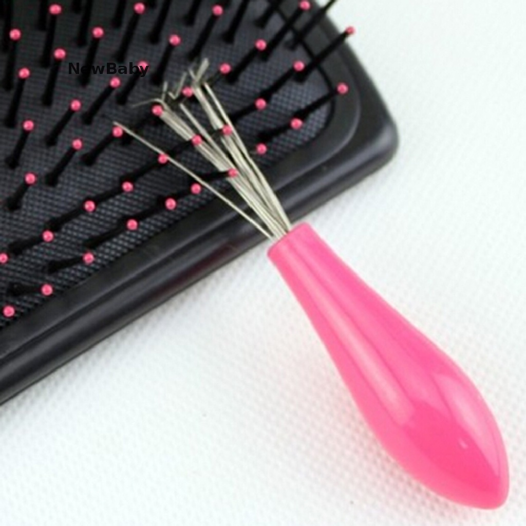 New Sikat Pembersih Sisir Rambut Bayi Dengan Gagang Plastik Warna Pink