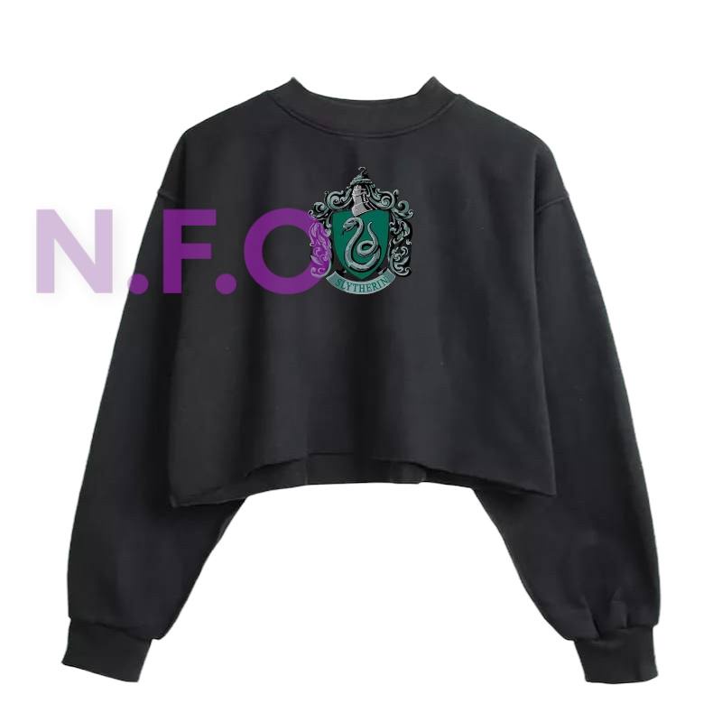 SLYTHERIN LOGO HARRY POTTER CROPE SWEATER BAHAN FLEECE (V1)