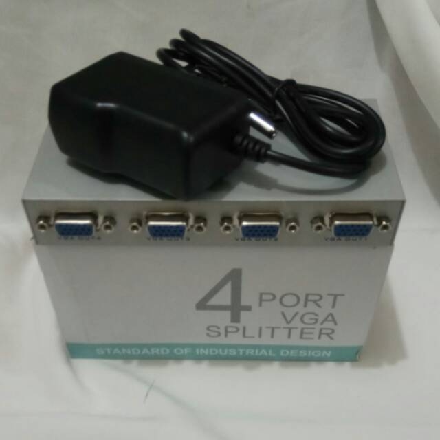 Converter VGA spliter splitter 4 port high Quality plus adaptor power