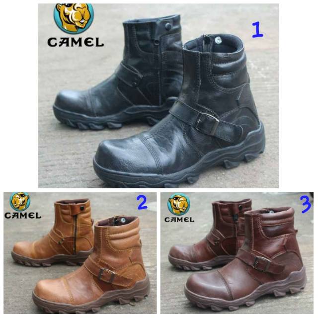 Sepatu Boots Pria  Camel Safety Kulit Original