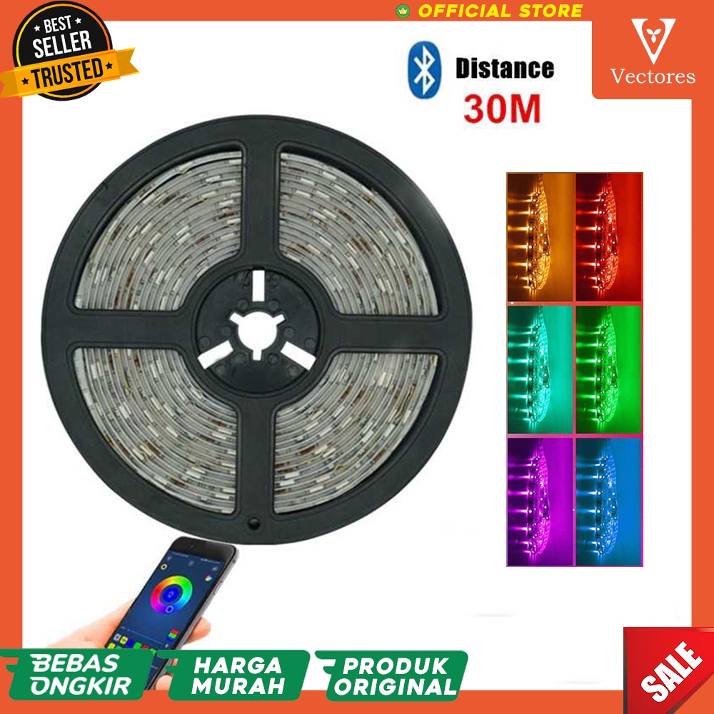 [ORIGINAL] RGB LED Strip 2835 Bluetooth Lamp Lampu Hias Hiasan Aesthetic Estetik Kamar Room Decorative Lights Murah Terbaru