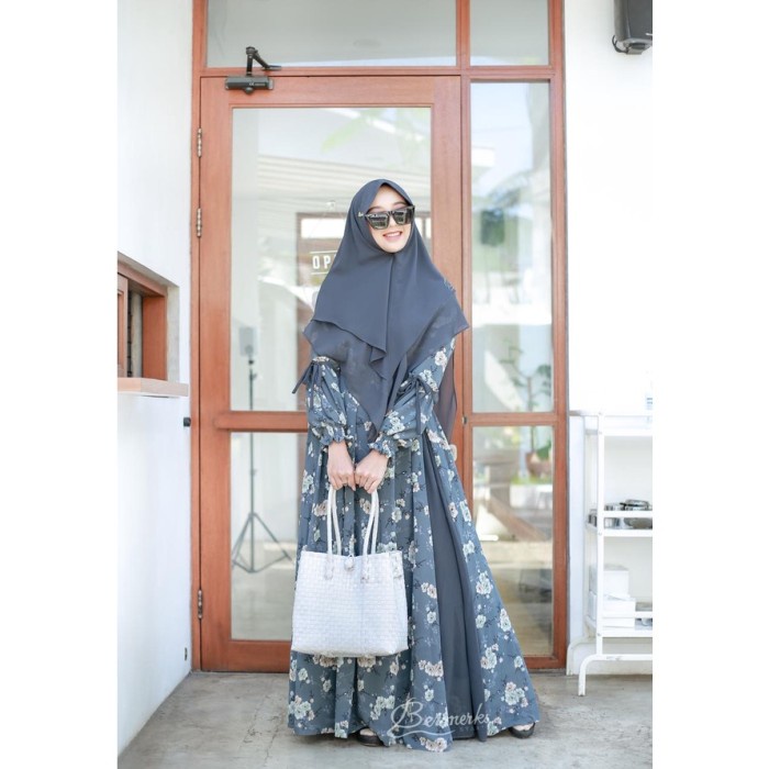 TERBARU       GAMIS CERUTY BABYDOLL MOTIF TERBARU ALANA BERMERKS SYARI SET KHIMAR