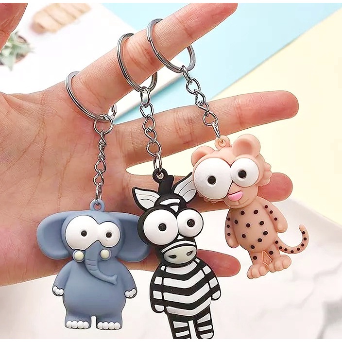 GANTUNGAN KUNCI JUNGLE ANIMAL // Ganci Karakter Binatang Unik Lucu | Gantungan tas | Bag Charm | Souvenir Murah | Keychain | COD