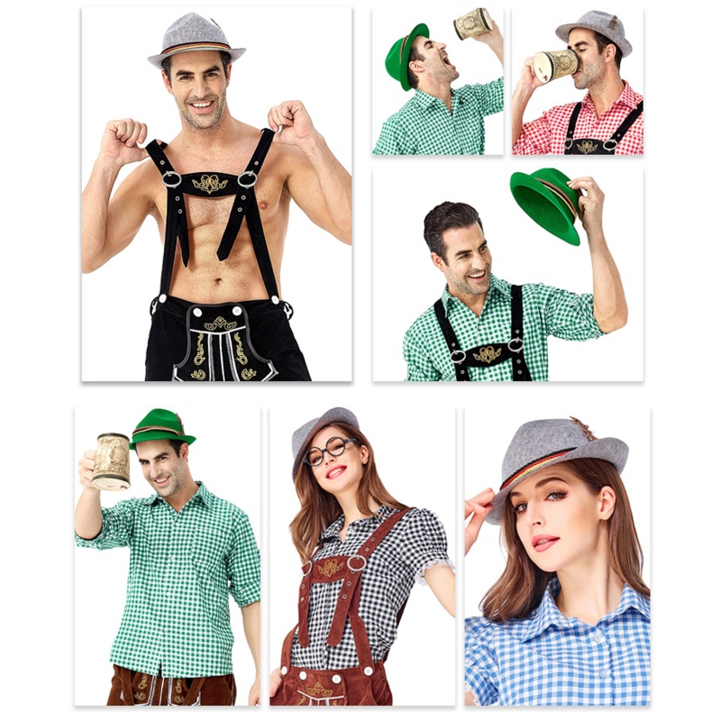 Topi Oktoberfest Jazz Aksen Bulu Gaya Barat Untuk Wanita