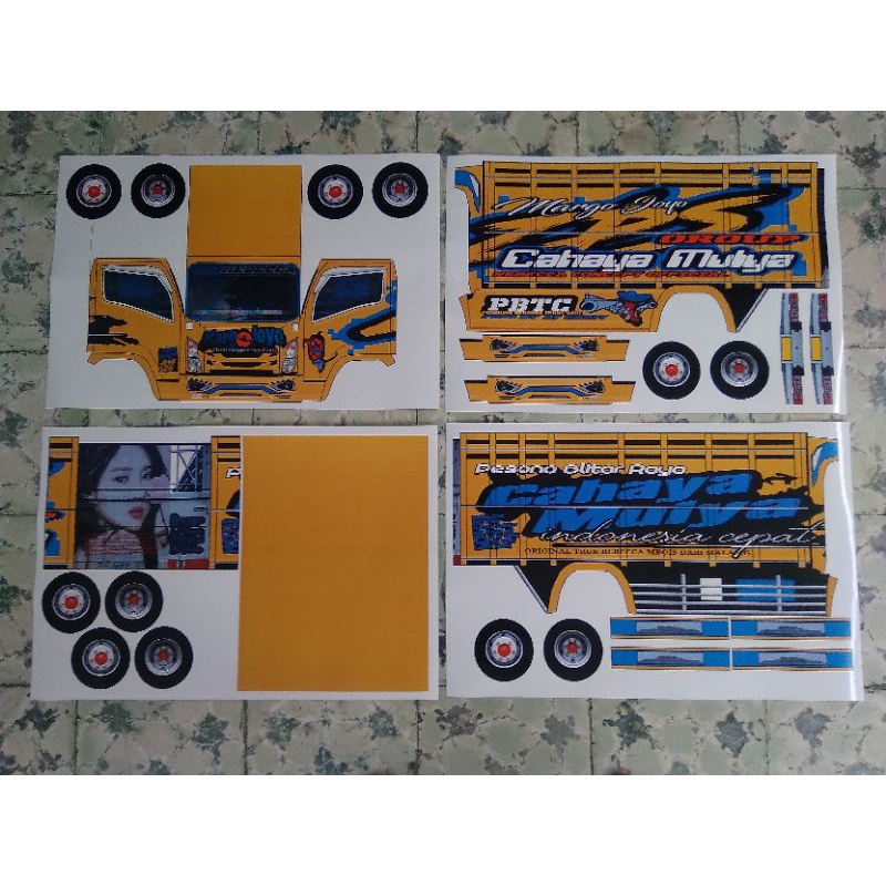 Lembaran PaperCraft Truk Oleng Margo Joyo Skala 1:14 Ukuran Jumbo