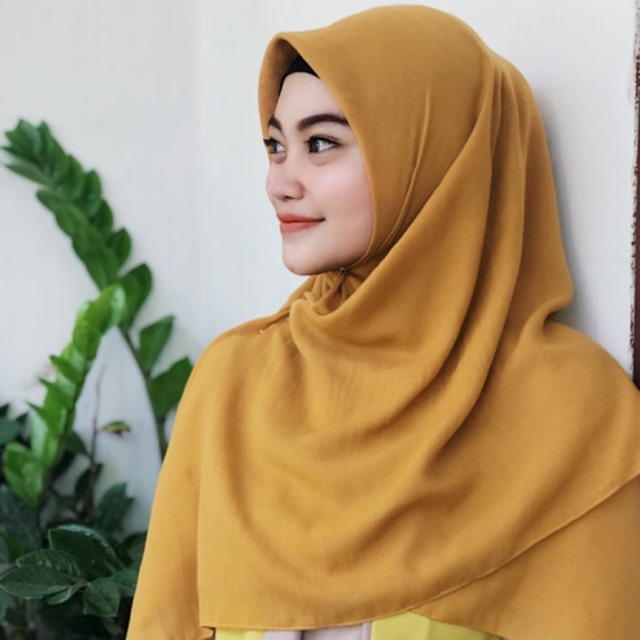 Prier Hijab Voal Premium Kuning Mustard Polos