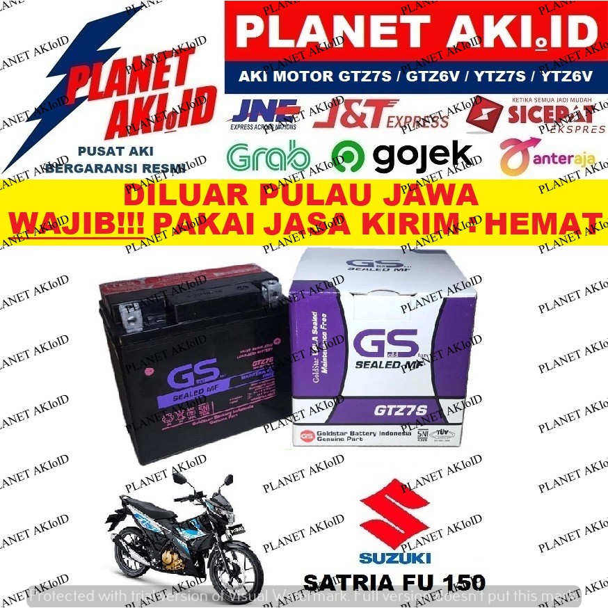 Aki Motor Suzuki Satria FU 150 GTZ7S Accu Kering MF