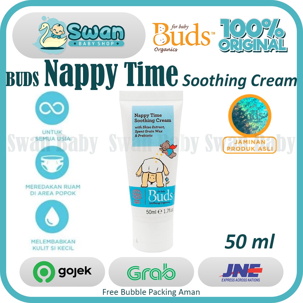 Buds NAPPY Time Soothing Cream 50ml - Krim Penghilang Ruam Popok Organik