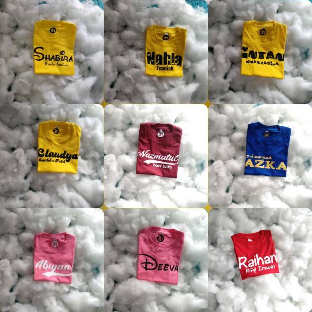 Kaos nama anak combed 30s,kaos untuk anak anak