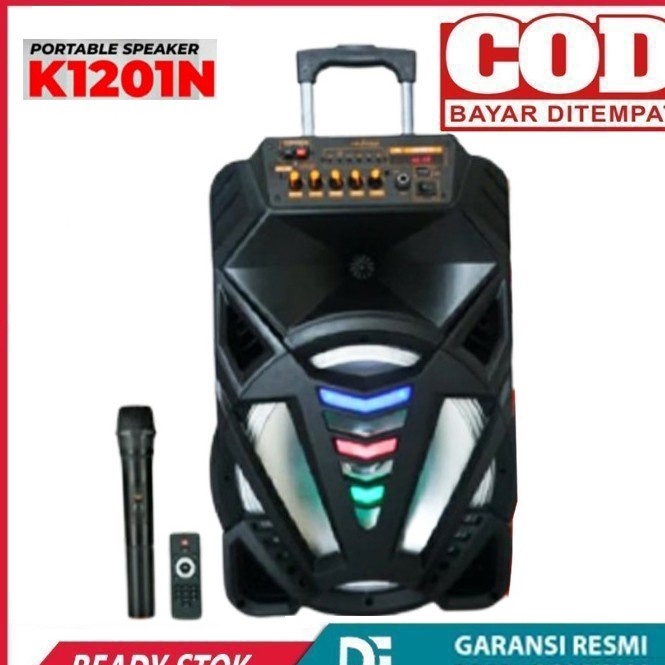 Speaker Advance K1201 Speaker Bluetooth Portable 12 Inch Free Mic