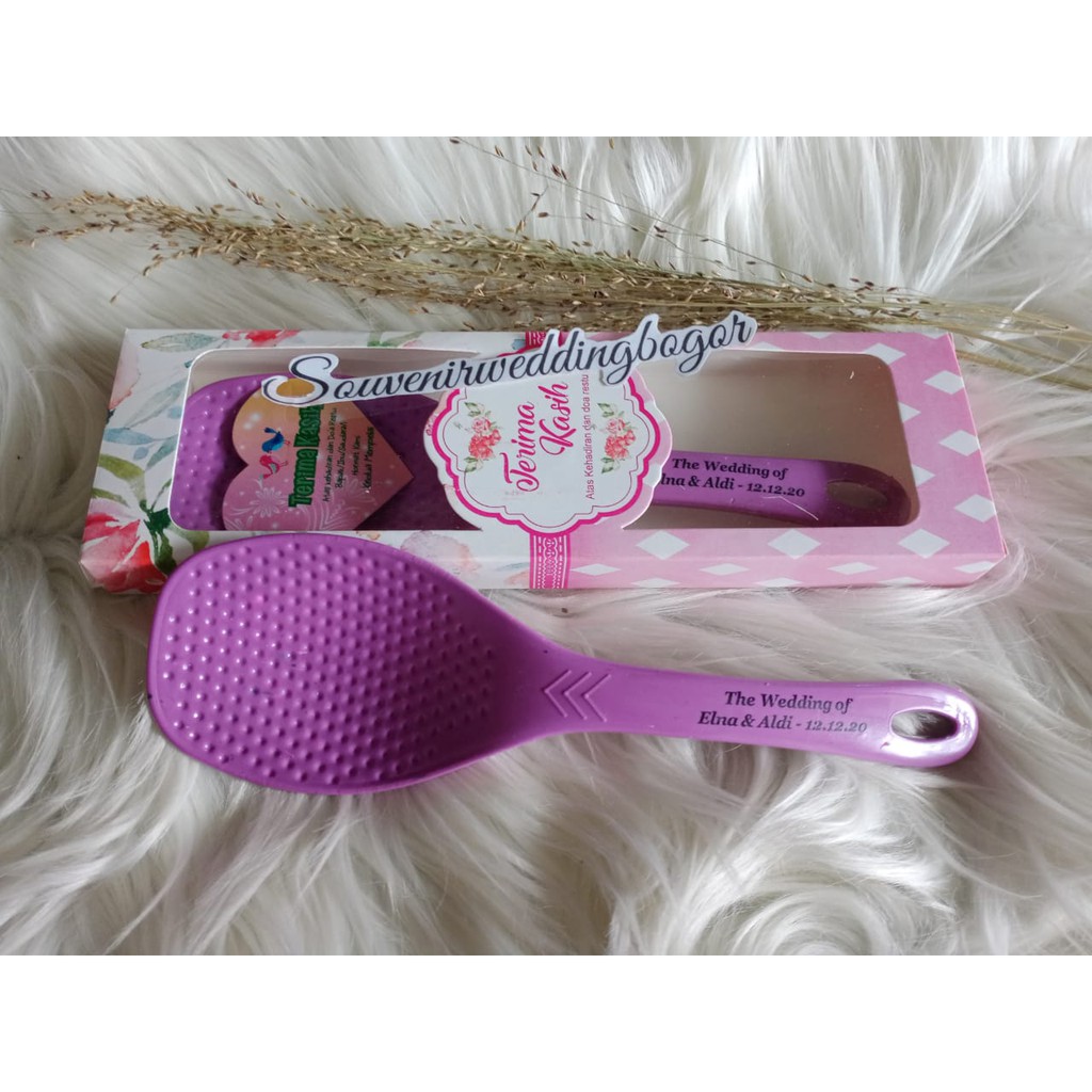 100pcs Souvenir centong nasi kemasan box mika bunga