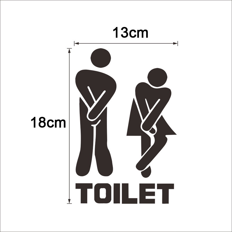 Stiker Pintu Toilet Ukuran 13x18cm Tahan Air Untuk Dekorasi Kamar Mandi