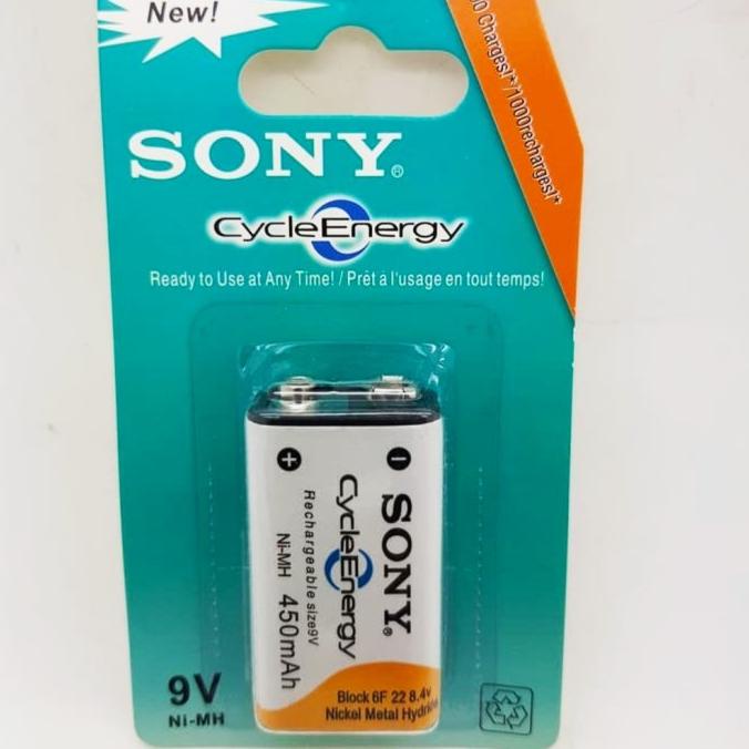 populer] Baterai kotak 9V SONY 450mAh #178 rechargeable cas charger batre batre