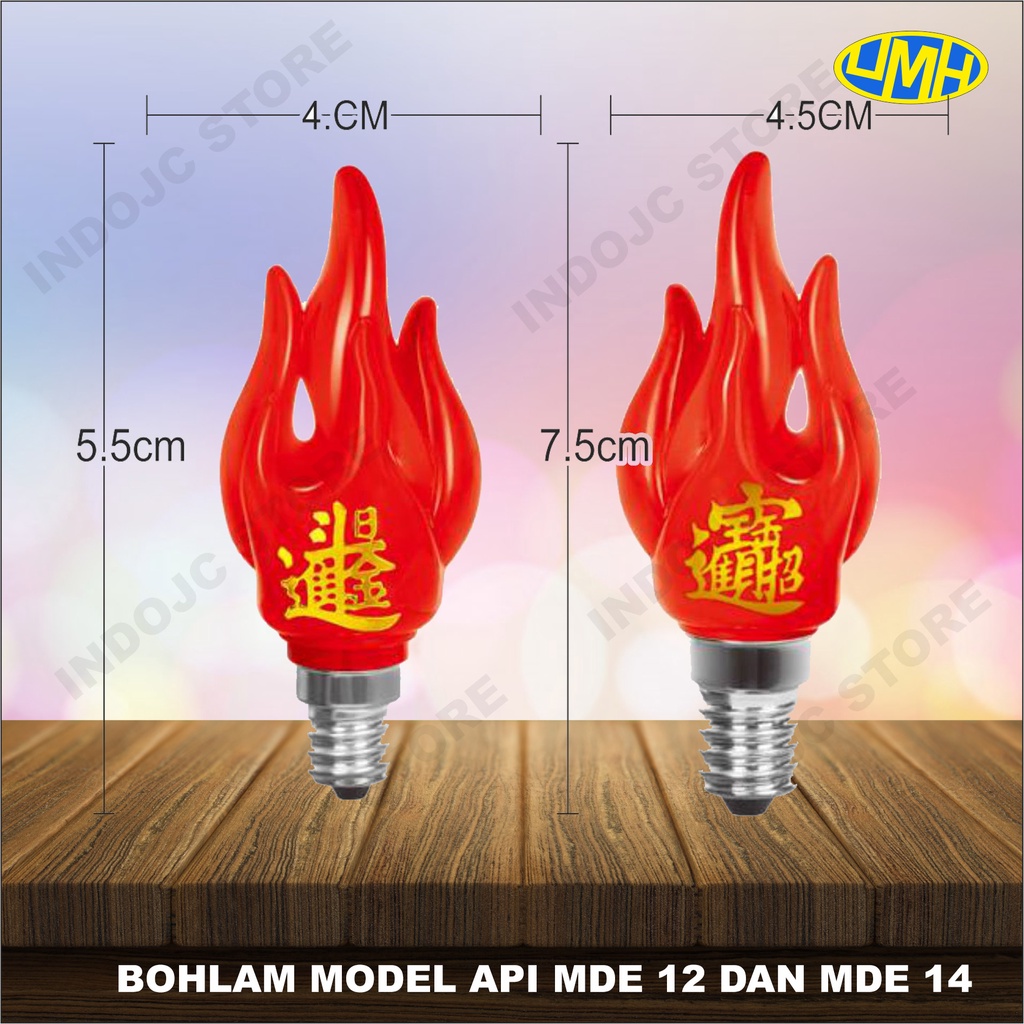 bohlam Led puja model api e12 dan e14 sembahyang