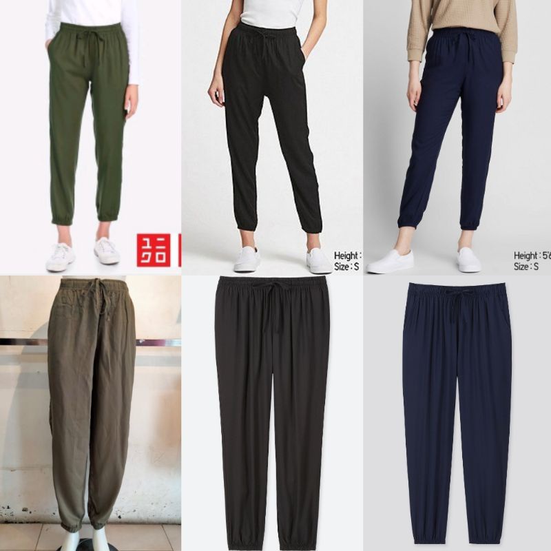 Celana wanita | Celana jogger | Drape pant Uniqlo**