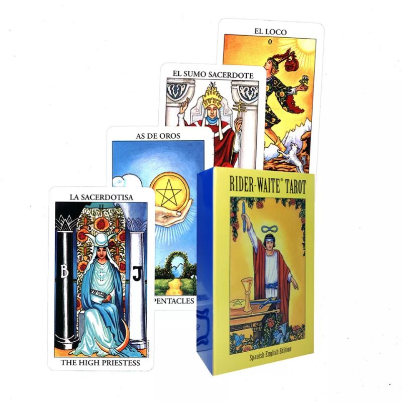 [BISA COD] Kartu Tarot Card Rider-Waite Tarot Spanish English Edition 78 Kartu dengan PDF Guide book | Original