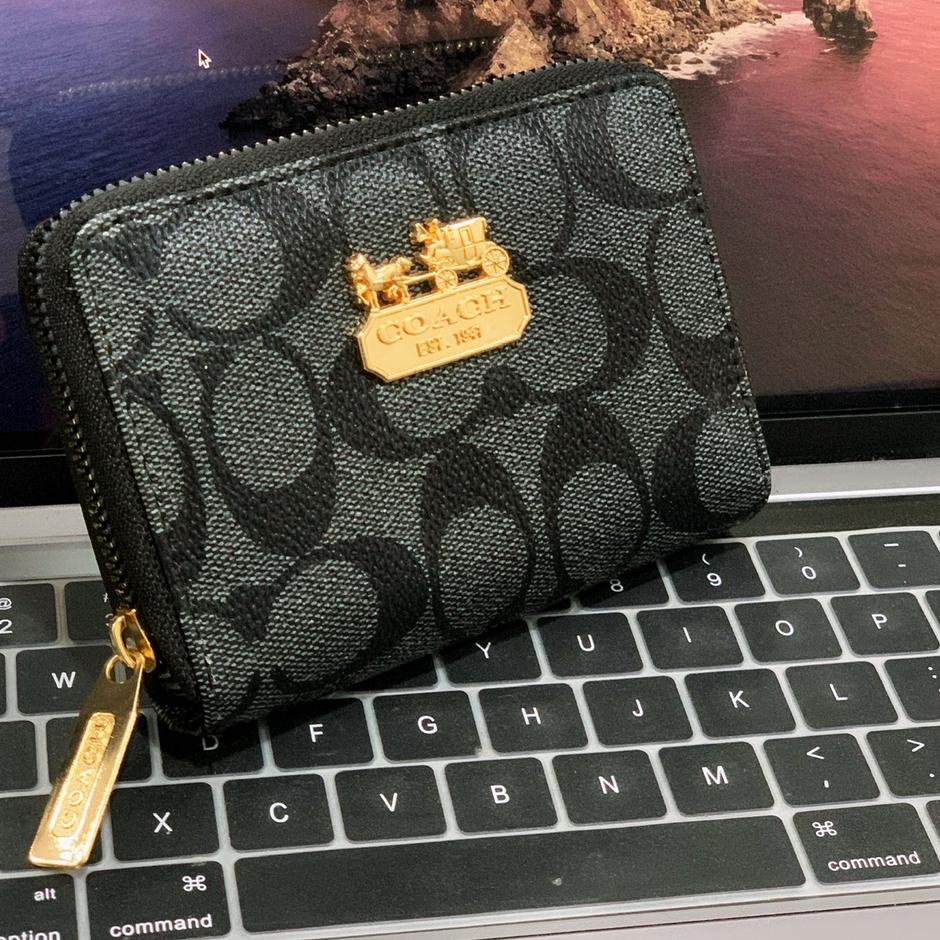 Paket Ekslusif--Dompet kartu Coach REFI import super koin uang wallet dompet kecil wanita coin card 