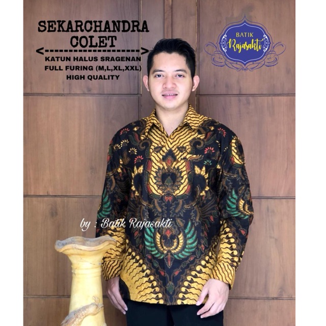 Batik Pria SEKARCHANDRA COLET Katun Cabut Sragenan Full Furing Termurah