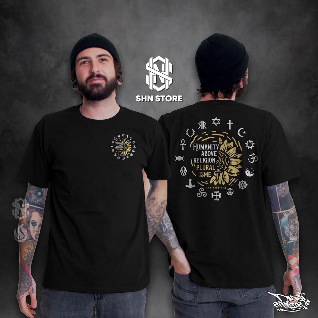 Kaos Pria Pluralisme Religion Humanity Above Religion Lengan Pendek