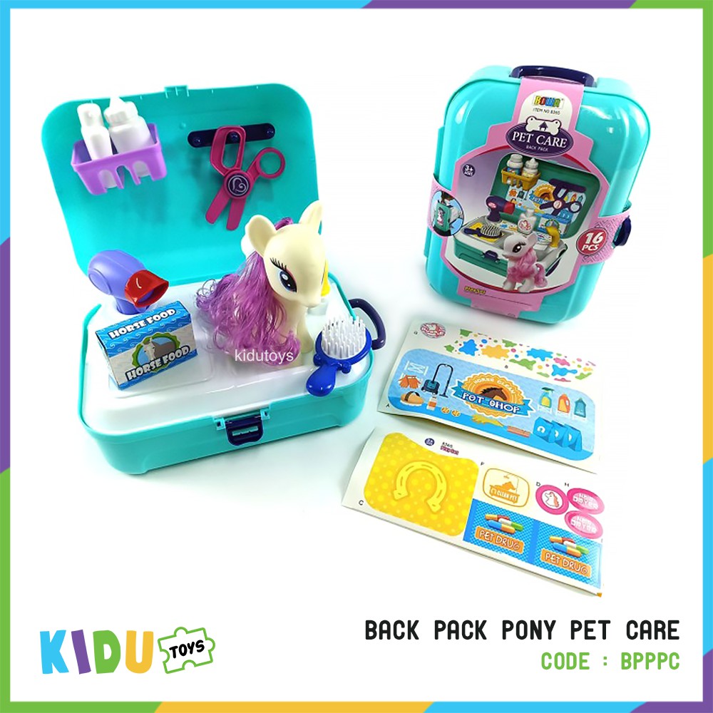 Mainan Anak Back Pack Pony Pet Care Kidu Toys