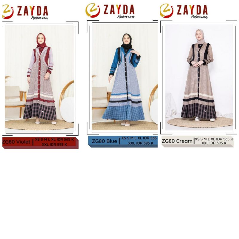(COD) Gamis Zayda Terbaru ZG 80 Gamis Pesta Gamis Muslimah