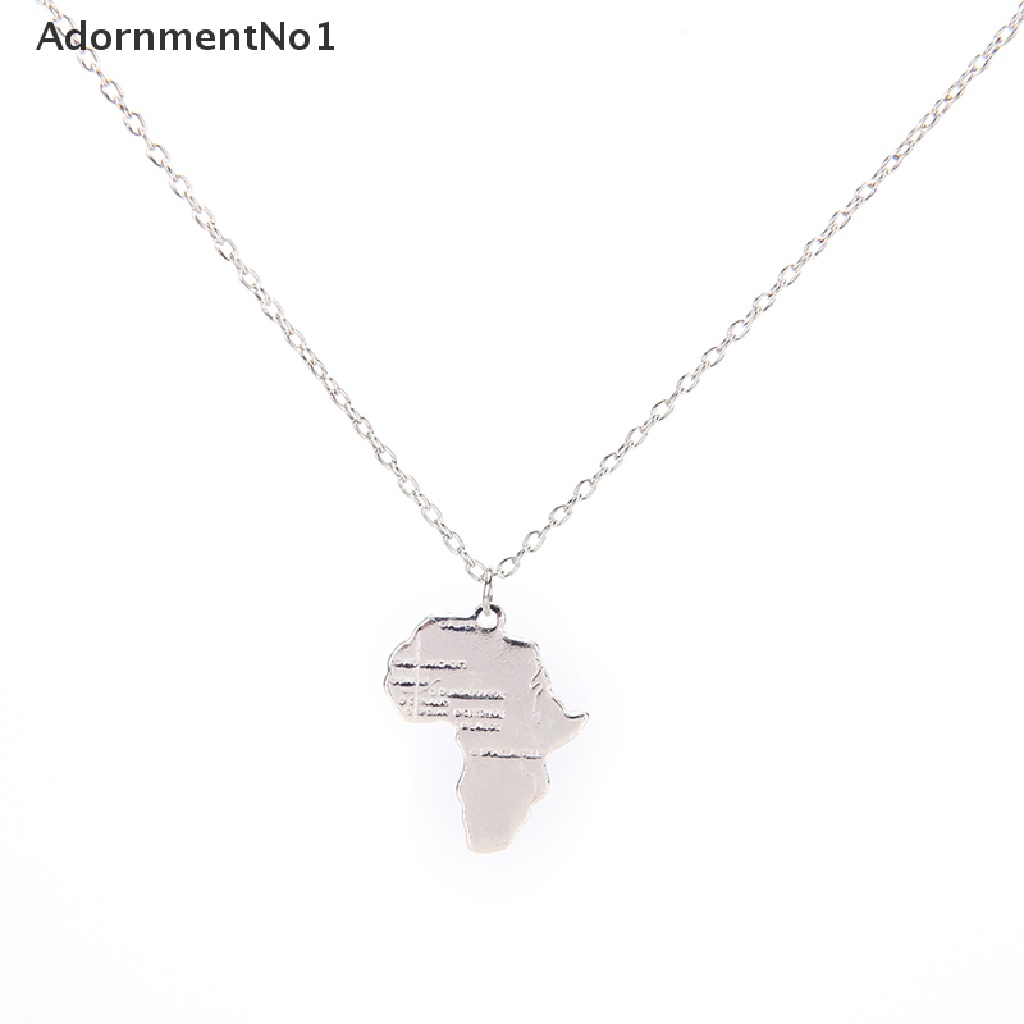 [AdornmentNo1] Africa Map Pendant Necklace for Women/Men Silver/Gold Color Ethiopian Jewelry  [new]