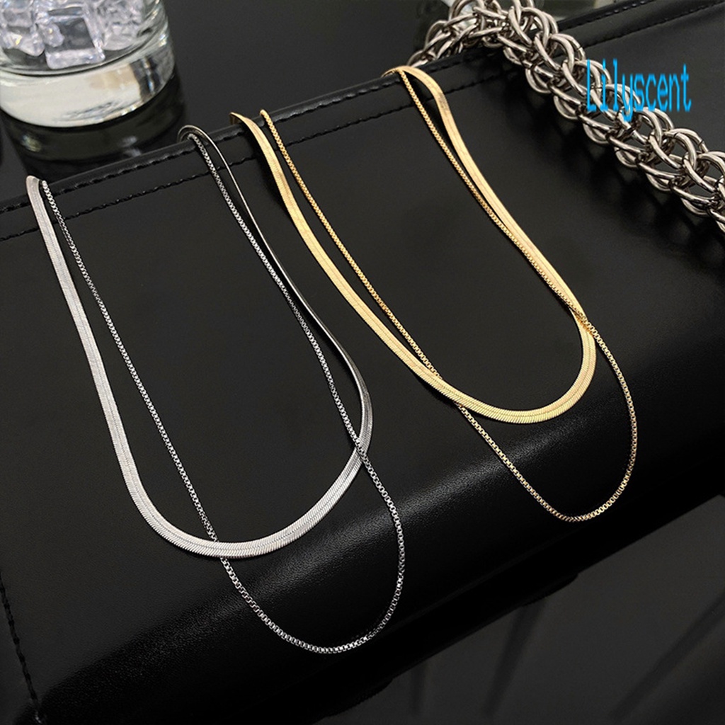 Kalung Choker Rantai Ular Multilayer Gaya Hip Hop Untuk Wanita