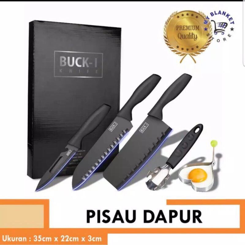 pisau premium original pisau daging tajam /buck i knife pisau set cetakan + pegangan anti panas