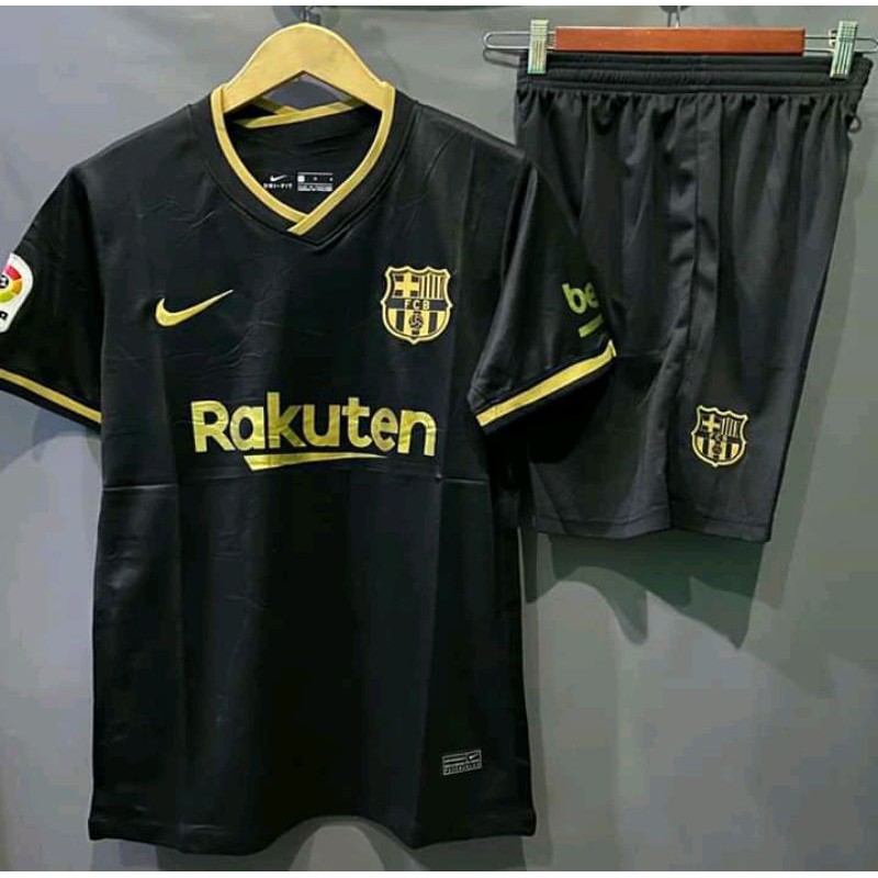 Jual Jersey Barcelona Away Hitam 20/21 & Celana & Nameset | Shopee ...