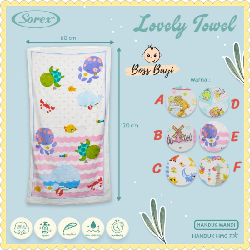 Handuk Bayi Anak Halus Lembut By Sorex Towel 50x100cm