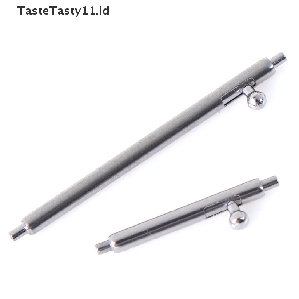 10pcs Pin Bar Strap Jam Tangan Bahan Stainless Steel Ukuran 12-24mm