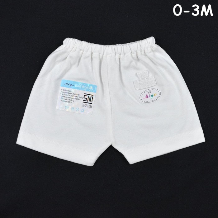 TERMURRAAHH  MIYO 1 Pcs Celana Pendek Bayi/Baby Putih (0-3M) .