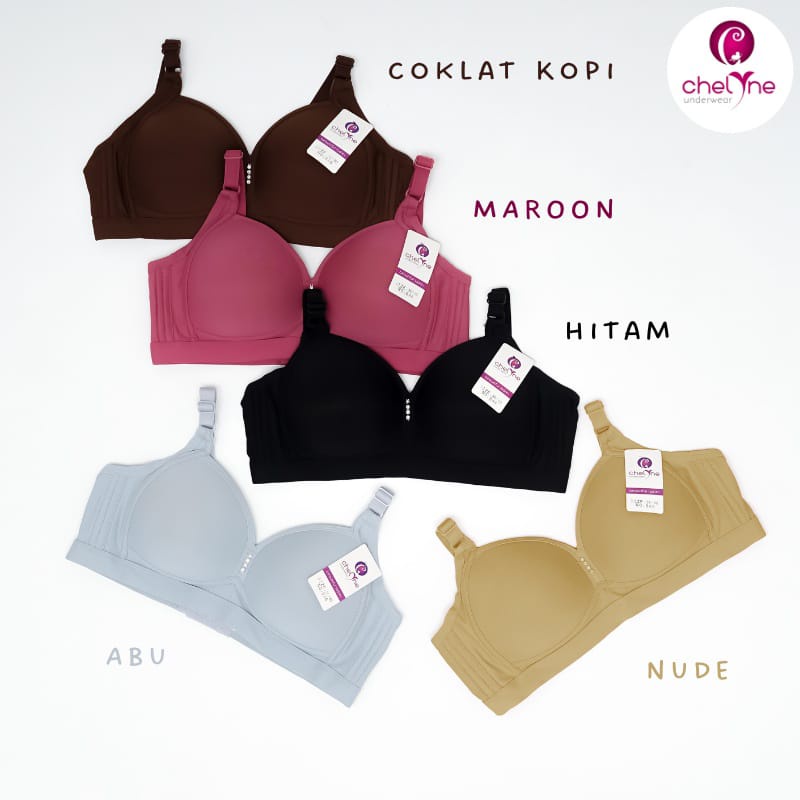 BH Chelyne Harian Bahan Spandex Lycra Tanpa Kawat BA6 Full Cup Daily Bra