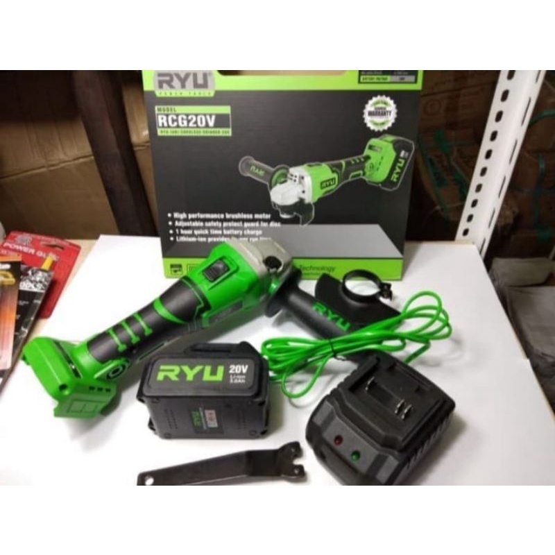 RYU RCG 20V Grinder Cordless × Gerinda Baterai RYU 20V