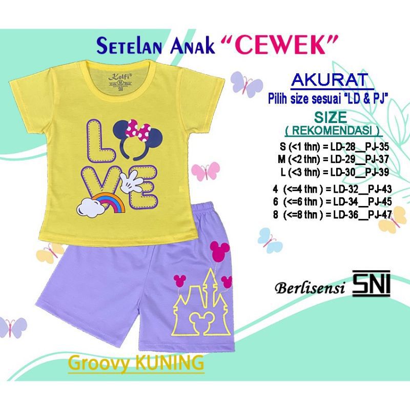 setelan anak perempuan/ kelfi/baju anak/groovy edition