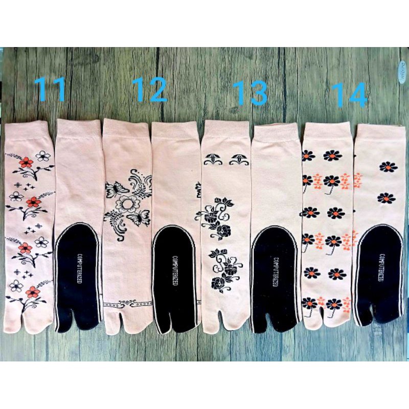 (20 MOTIF) KAOS KAKI JEMPOL NILON WANITA MOTIF MUSLIMAH DEWASA TAPAK HITAM-2