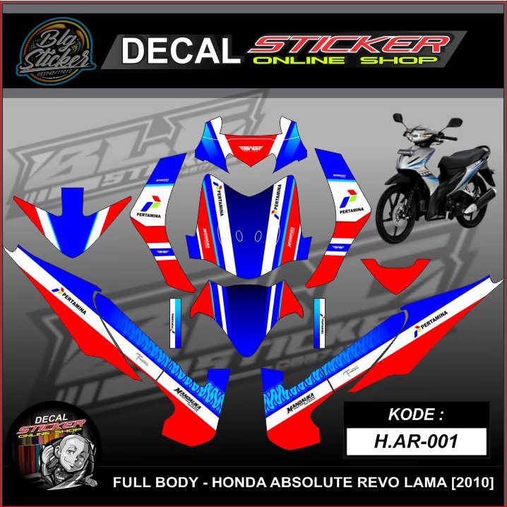STIKER MOTOR HONDA ABSOLUTE REVO | DECAL FULL BODY VARIASI PERTAMINA MANDALIKA RACING TEAM KEREN