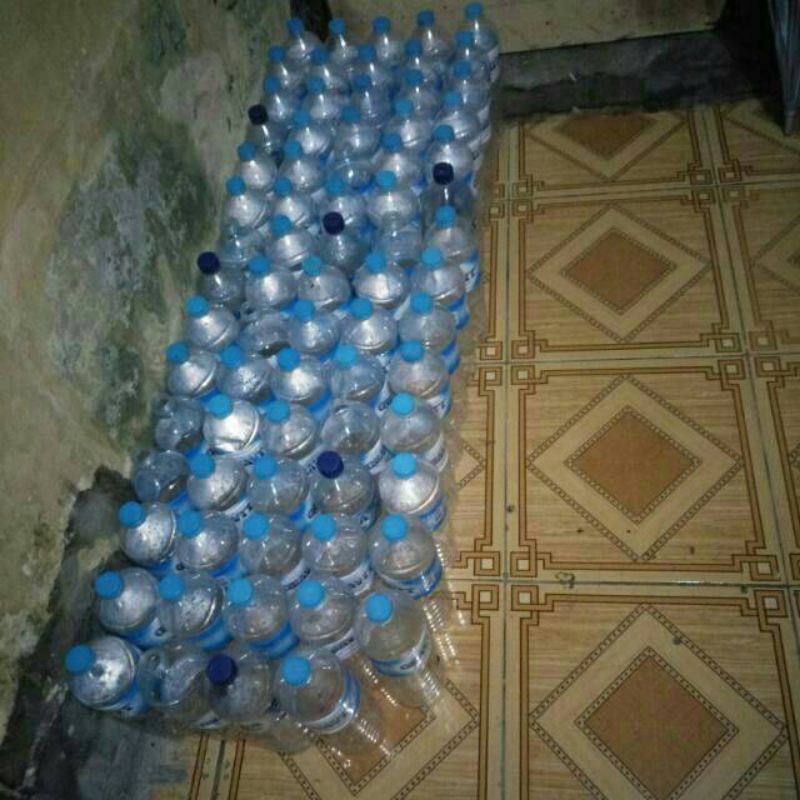 botol Aqua 1500ml media pembesaran cupang