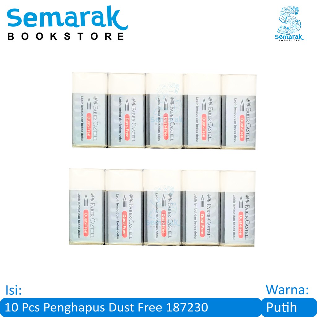 

Faber Castell Dust Free Eraser 187230 Penghapus Kecil - Putih [10 Pcs]