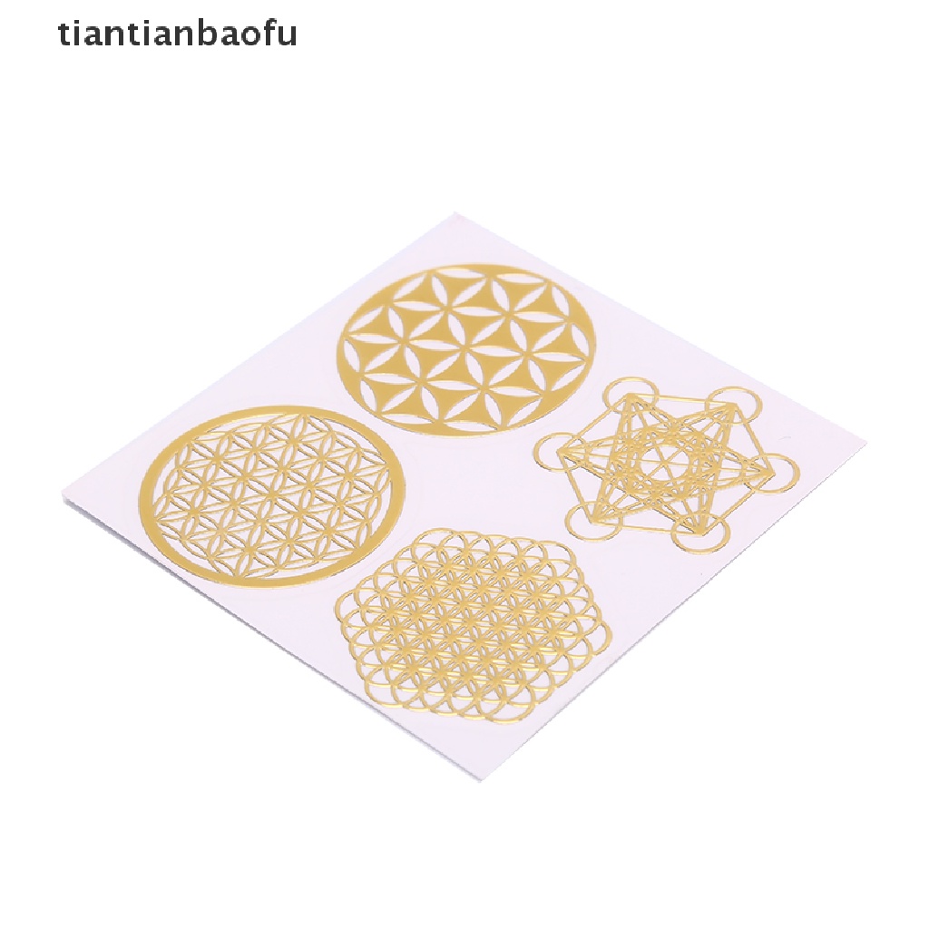 [tiantianbaofu] 4Pcs/Set Orgonite Sticker Flower Life Tree DIY Energy Tower Material Resin Craft Boutique