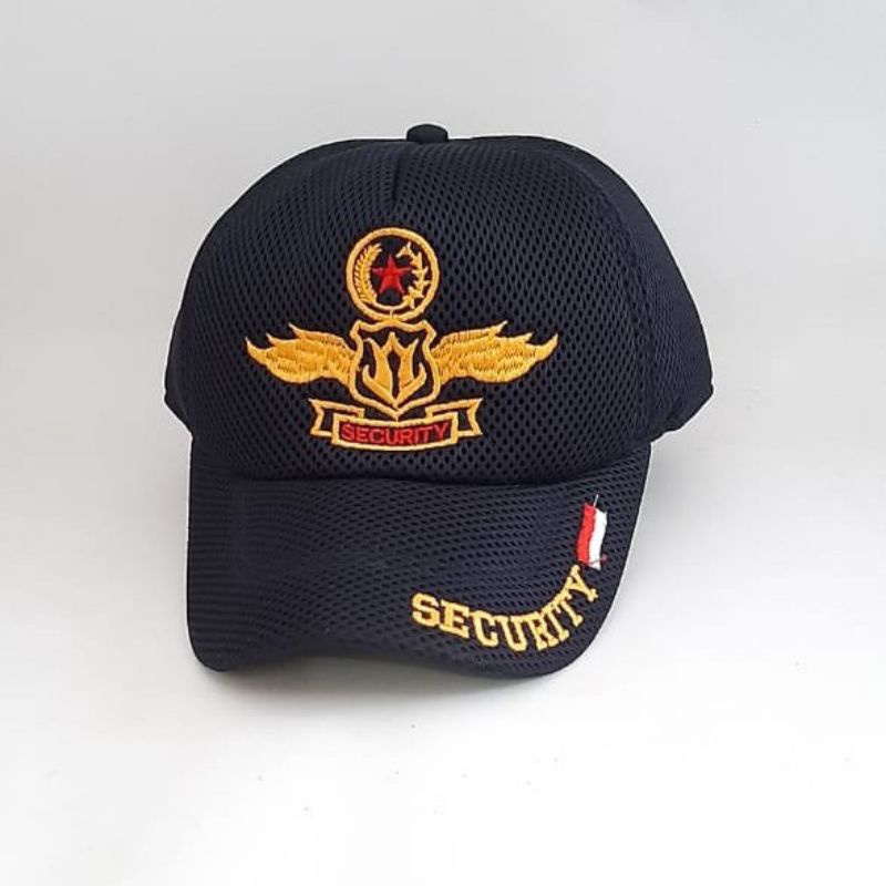 Topi Security satpam jaring doublemess polos linmas