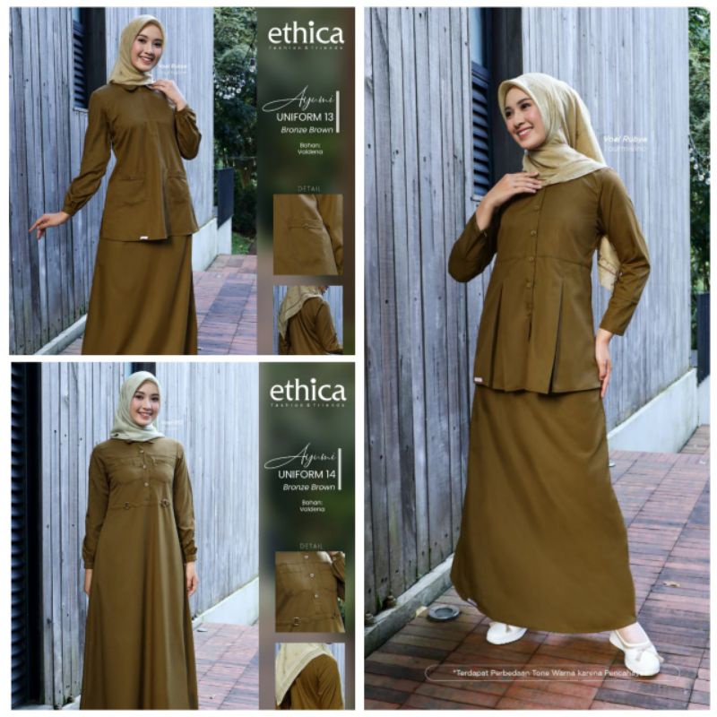 ETHICA// SERAGAM PNS UNIFORM ETHICA AYUMI UNIFORM 12 UNIFORM 13 UNIFROM 14 BRONZE BROWN ORIGINAL