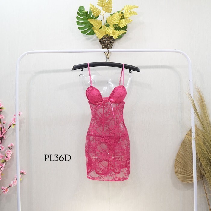 BEST PRODUK [READY STOCK] BAJU TIDUR SEXY NIGHTGOWN LINGERIE SEKSI FUSCHIA PL36D