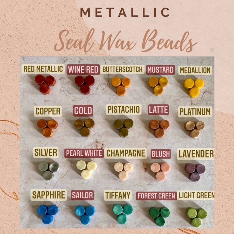 1 Pcs Seal Wax Beads Metallic - OCtagon seal wax - seal wax butir - stempel undangan - stempel perni