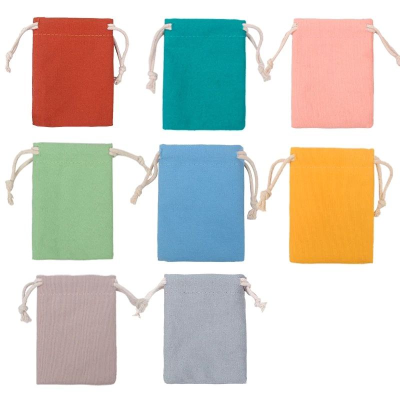 Pouch serut bahan oxford dengan tali katun broken white(minimal order 5pc dalam 1 warna)