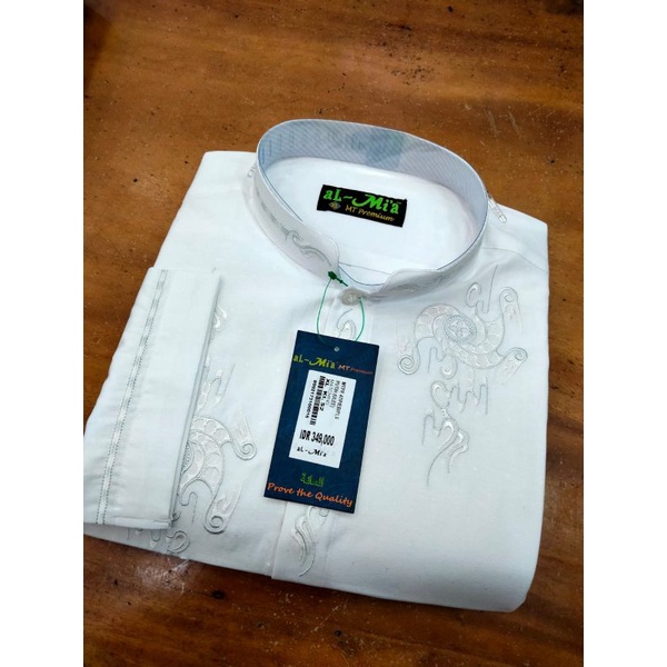 BAJU KOKO AL MIA MT PREMIUM POLOS-Putih