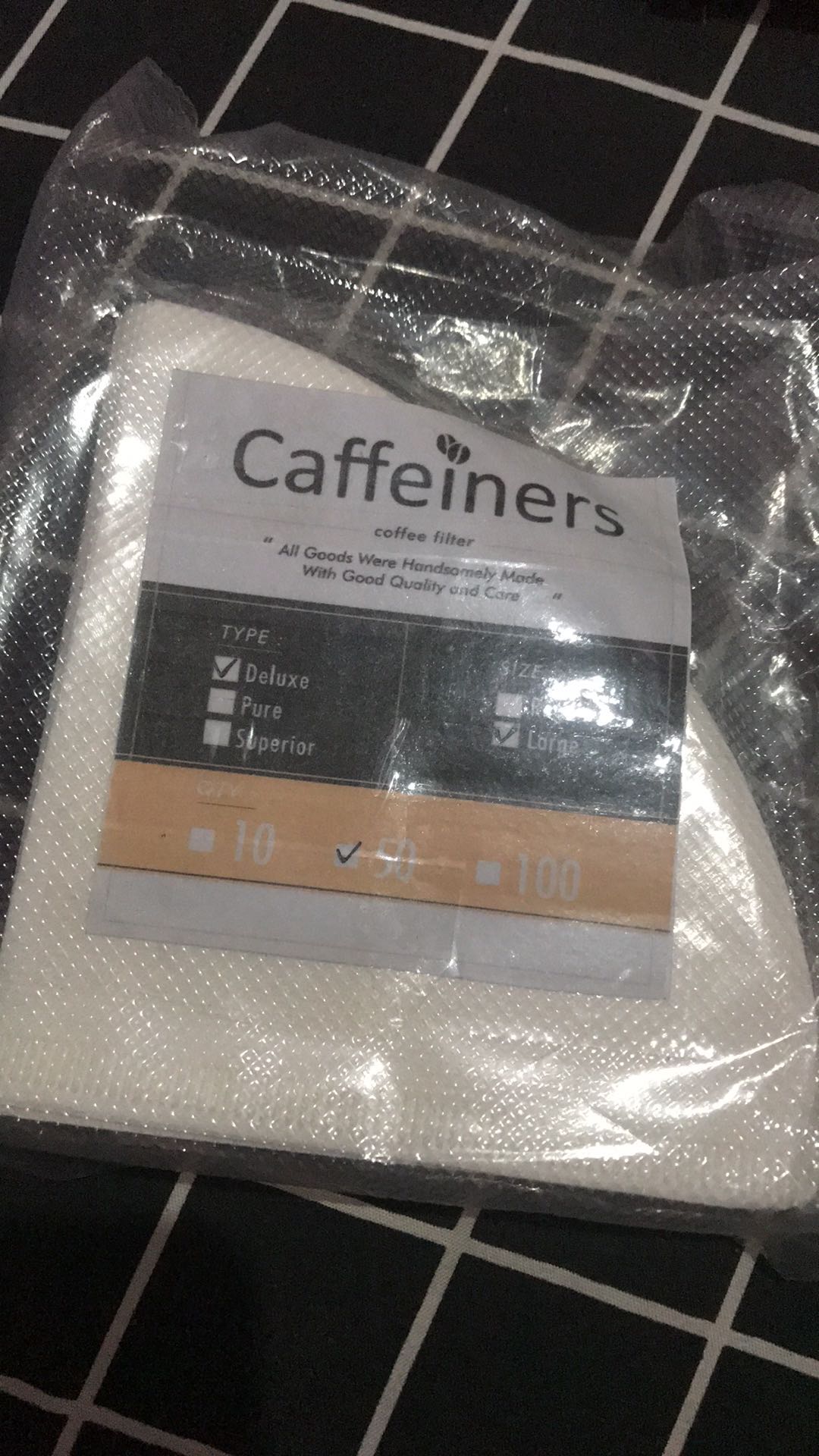 Saringan Kopi Caffeiners V60 02 Isi 50 Coffee Large Deluxe Not Hario