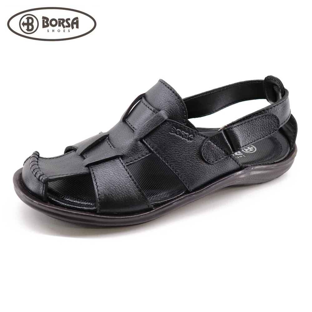 Sandal Pria Tali Sandal Slide Kulit BORSA ORIGINAL