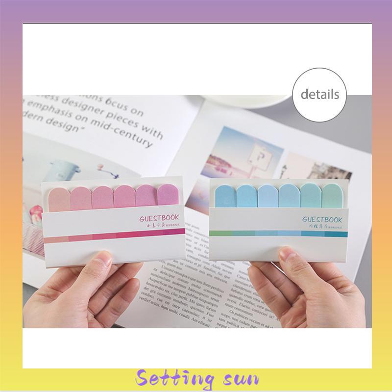 Lucu Kreatif Enam Warna Post-it Notes Siswa Belajar Gradien Catatan Stiker Indeks TN